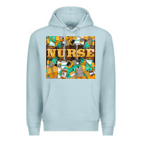 Blue Mist Green And Yellow Nurse Premium Hoodie - LillyAllenDesigns