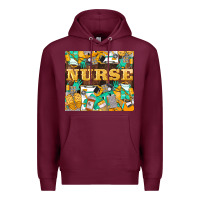 Burgundy Green And Yellow Nurse Premium Hoodie - LillyAllenDesigns