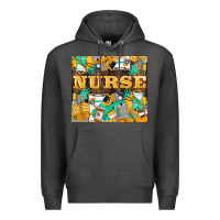Charcoal Heather Green And Yellow Nurse Premium Hoodie - LillyAllenDesigns