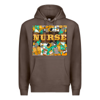 Coffee Green And Yellow Nurse Premium Hoodie - LillyAllenDesigns