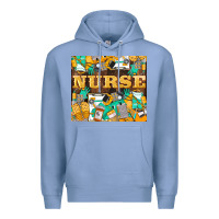 Colony Blue Green And Yellow Nurse Premium Hoodie - LillyAllenDesigns