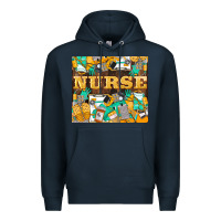 Navy Green And Yellow Nurse Premium Hoodie - LillyAllenDesigns