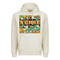 Oatmeal Heather Green And Yellow Nurse Premium Hoodie - LillyAllenDesigns