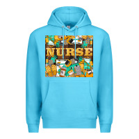 Ocean Blue Green And Yellow Nurse Premium Hoodie - LillyAllenDesigns