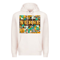 Pale Pink Green And Yellow Nurse Premium Hoodie - LillyAllenDesigns