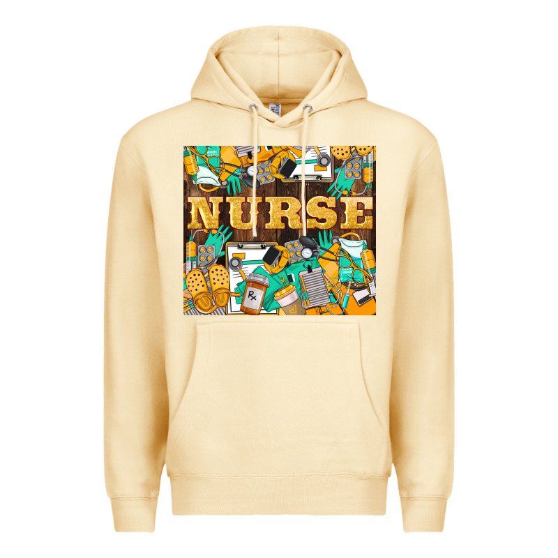 Green And Yellow Nurse Premium Hoodie by LillyAllenDesigns | Teevron