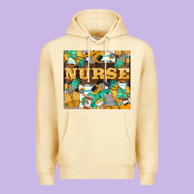 Green And Yellow Nurse Premium Hoodie Designed By Lillyallendesigns