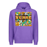 Purple Green And Yellow Nurse Premium Hoodie - LillyAllenDesigns