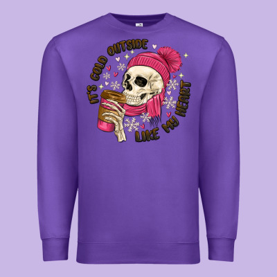 Its Cold Outside Like My Heart Premium Sweatshirt Designed By Maliassmallbusiness