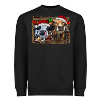 Black christmas heifers with leopard and cowhide background Heavyweight Sweatshirt - RanaPortraitStore