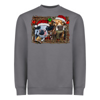 Storm christmas heifers with leopard and cowhide background Heavyweight Sweatshirt - RanaPortraitStore