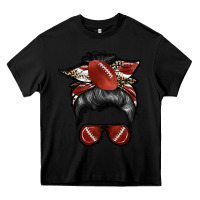 Black football mom Heavy Core Tee - RacoonDesign