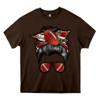 Chocolate Brown football mom Heavy Core Tee - RacoonDesign