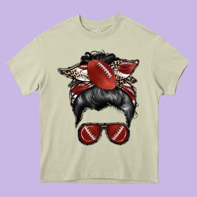 Football Mom Heavy Core Tee Designed By Racoondesign