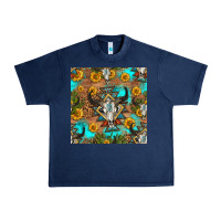 Navy aztec bull skull seamless pattern Urban Heavy Tee - HRA Design Shop