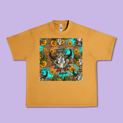 Aztec Bull Skull Seamless Pattern Urban Heavy Tee Designed By Hra Design Shop