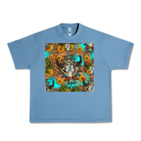 Pebble Blue aztec bull skull seamless pattern Urban Heavy Tee - HRA Design Shop