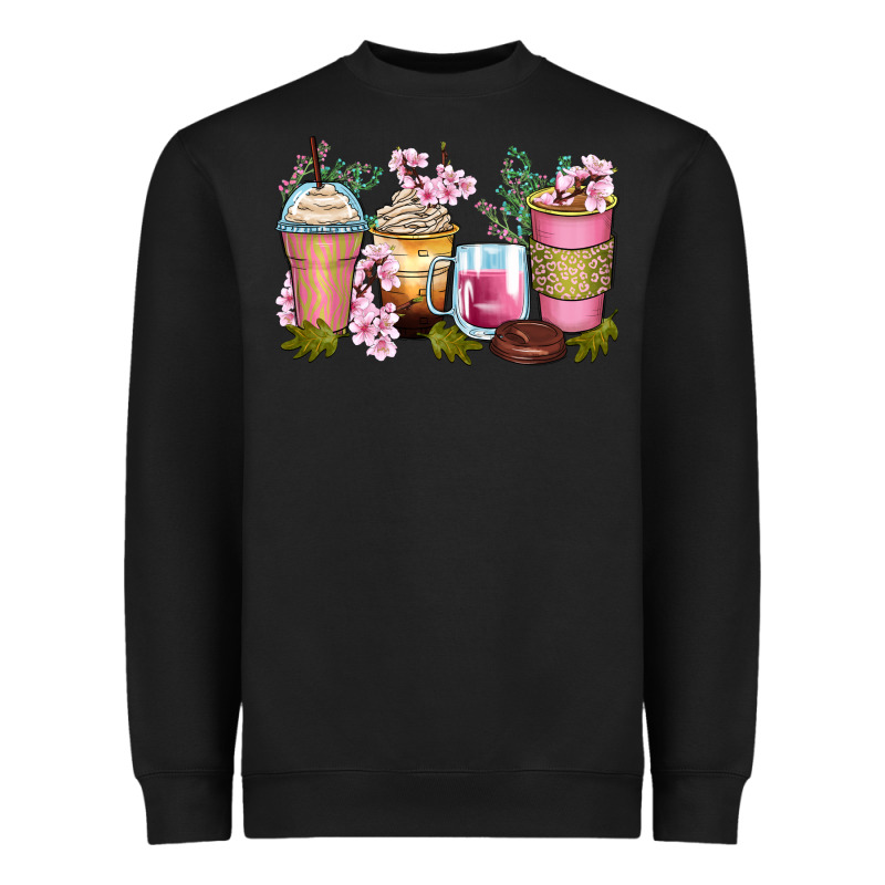 Flowers Coffee Cups Heavyweight Sweatshirt by Zillion Design Studio | Teevron