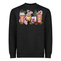 Black flowers coffee cups Heavyweight Sweatshirt - Zillion Design Studio