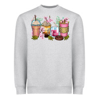 Heather Grey flowers coffee cups Heavyweight Sweatshirt - Zillion Design Studio