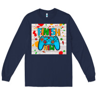 Navy finish him Long Sleeve Tee - JahusDesignShop