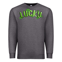 Charcoal Heather lucky st patricks day Premium Sweatshirt - MaliasSmallBusiness