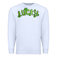 White lucky st patricks day Premium Sweatshirt - MaliasSmallBusiness
