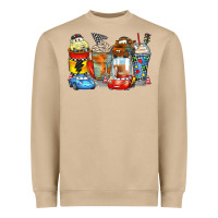 Mushroom cartoon characters coffee cups Heavyweight Sweatshirt - Zillion Design Studio
