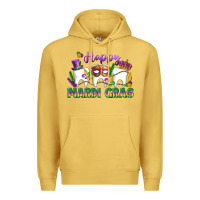 Antique Gold mardi gras celebration with teeth Premium Hoodie - LillyAllenDesigns