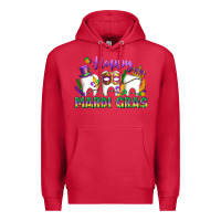 Cardinal mardi gras celebration with teeth Premium Hoodie - LillyAllenDesigns