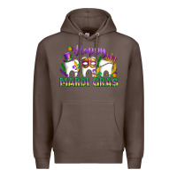 Coffee mardi gras celebration with teeth Premium Hoodie - LillyAllenDesigns