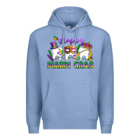 Colony Blue mardi gras celebration with teeth Premium Hoodie - LillyAllenDesigns