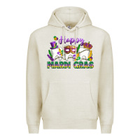Oatmeal Heather mardi gras celebration with teeth Premium Hoodie - LillyAllenDesigns