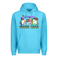 Ocean Blue mardi gras celebration with teeth Premium Hoodie - LillyAllenDesigns
