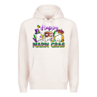 Pale Pink mardi gras celebration with teeth Premium Hoodie - LillyAllenDesigns