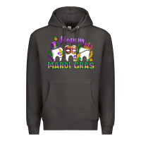 Smoke mardi gras celebration with teeth Premium Hoodie - LillyAllenDesigns