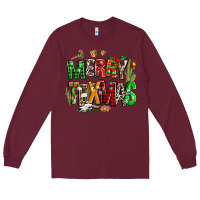 Burgundy christmas texas western Long Sleeve Tee - AdoDesignShop
