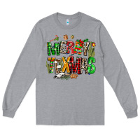 Heather Grey christmas texas western Long Sleeve Tee - AdoDesignShop