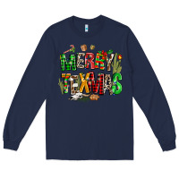Navy christmas texas western Long Sleeve Tee - AdoDesignShop
