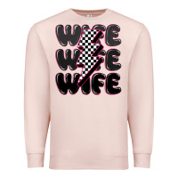 Pale Pink wife wife wife Premium Sweatshirt - MaliasSmallBusiness