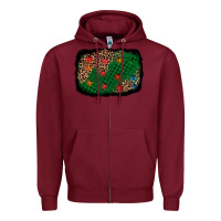 Burgundy green buffalo plaid christmas background Zipper Hoodie - AdoDesignShop