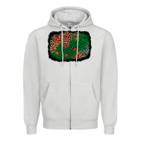 Dove Grey green buffalo plaid christmas background Zipper Hoodie - AdoDesignShop