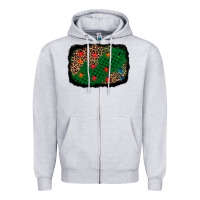 Heather Grey green buffalo plaid christmas background Zipper Hoodie - AdoDesignShop