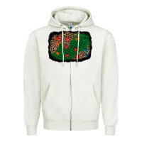 Oatmeal Heather green buffalo plaid christmas background Zipper Hoodie - AdoDesignShop