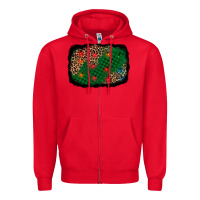 Red green buffalo plaid christmas background Zipper Hoodie - AdoDesignShop