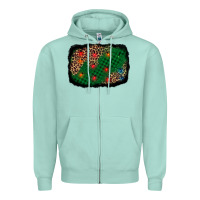Seafoam green buffalo plaid christmas background Zipper Hoodie - AdoDesignShop