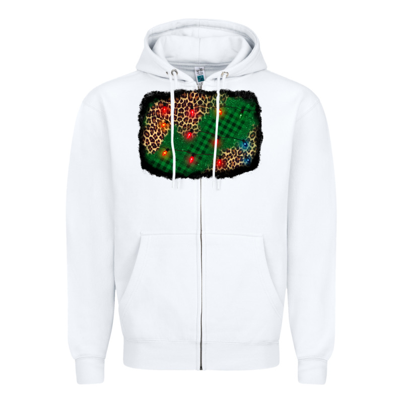 Green Buffalo Plaid Christmas Background Zipper Hoodie by AdoDesignShop | Teevron