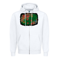 White green buffalo plaid christmas background Zipper Hoodie - AdoDesignShop