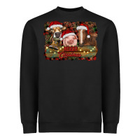 Black merry christmas farm animals Heavyweight Sweatshirt - RanaPortraitStore
