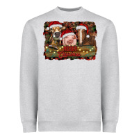 Heather Grey merry christmas farm animals Heavyweight Sweatshirt - RanaPortraitStore